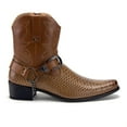 thumbnail image 4 of Jazame Men's Western Ankle High Cowboy Riding Moto Dress Boots, Brown, 7.5, 4 of 5