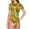 thumbnail image 4 of Gaeub Tropical Summer Fruit Women'S Short Sleeve One Piece Swimsuit Sexy High-Waisted Bodysuit For Swimming, Beach, Sports - Large, 4 of 9