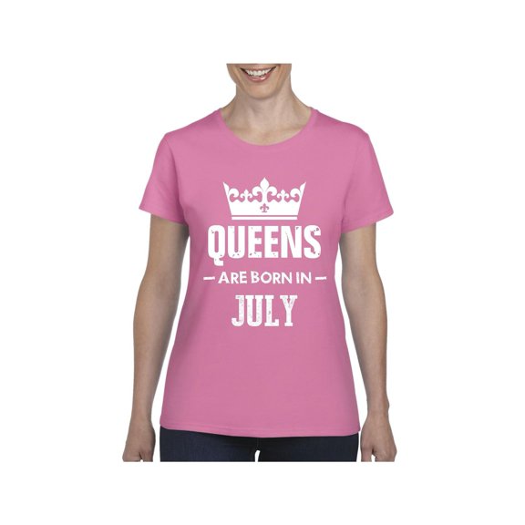 Women's T-Shirt Short Sleeve - Birthday Gift Queens Are Born in July