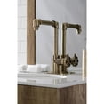 thumbnail image 3 of Kingston Brass KSD144RXAB Belknap One-Handle Single-Hole Bathroom Faucet with Deck Plate and Push Pop-Up Drain, Antique Brass, 3 of 7