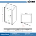 thumbnail image 5 of Sunny Shower Semi-Frameless Pivot Swing Shower Door One Panel Glass in Chrome, 5 of 10