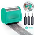 thumbnail image 2 of Identify Theft Protection Confidential ID Guard Wide Roller Stamp Set, Refillable Guard Your ID Privacy Confidential Data Wide Security Stamp Roller with 3 Ink Refills, Green, 2 of 6