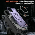 thumbnail image 2 of Rugged Phone Case for Apple iPhone 12 Pro / 12 6.1", Military Grade Shockproof iPhone 12 Pro / iPhone 12 Case with Ring Holder, Kickstand, TPU & PC Shell Compatible with MagSafe, Purple, 2 of 5