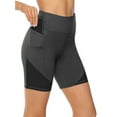 thumbnail image 1 of Frontwalk Biker Shorts for Women High Waist Mesh Yoga Short with Pocket Summer Workout Gym Fitness Activewear Short Plus Size, 1 of 2