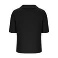 thumbnail image 4 of Shirts for Women Plus Size Clearance, Xunlbb Women's Fashion Cotton And Double Breasted Open Collar Short Sleeved Top(Black,S), 4 of 9