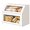 White, variant on Large Bread Box,Bamboo Wood for Kitchen Counter, Corner Bread Box, Large Capacity Bread Storage Bin