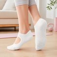 thumbnail image 4 of Naotn Women Stretch Knit Hollow Out Flat Socks Dot Bottom Grip Socks Yoga Gym Workout Breathable No Show Socks, 4 of 10