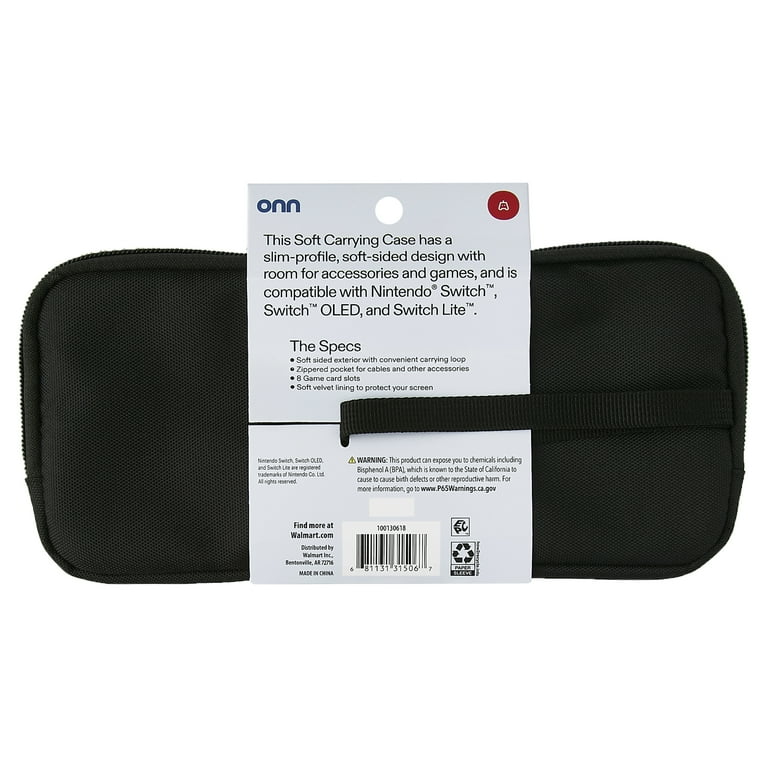 Onn+ Soft Carrying Case for Nintendo Switch OLED Lite with Padded