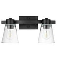 thumbnail image 2 of Prominence Home Fairendale 2 Light Matte Black Bathroom Vanity Light with Clear Glass, 2 of 10
