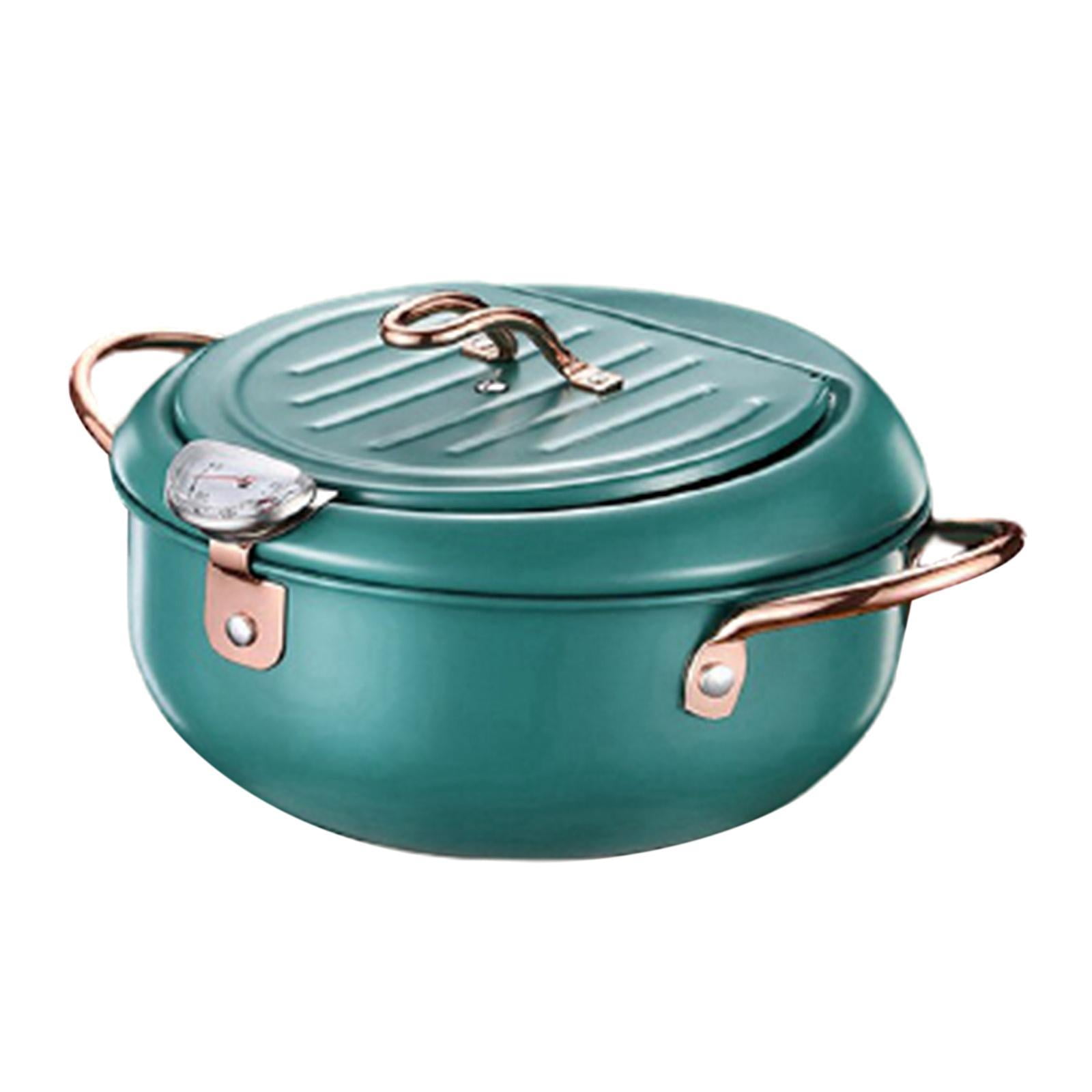 Deep Fryer, Temperature Control Tempura Pan w/ Inclined Surface Lid