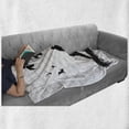 thumbnail image 6 of Girlfriend Soft Flannel Fleece Blanket, Silhouette of a Couple in Love Holding Hands Under Tree Romance Theme, Cozy Plush for Indoor and Outdoor Use, 50" x 70", Black White and Grey, by Ambesonne, 6 of 6