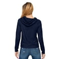 thumbnail image 3 of Women's Long Sleeve Sweatshirt French Terry Pullover Hoodie T1481 - Navy - Small, 3 of 4