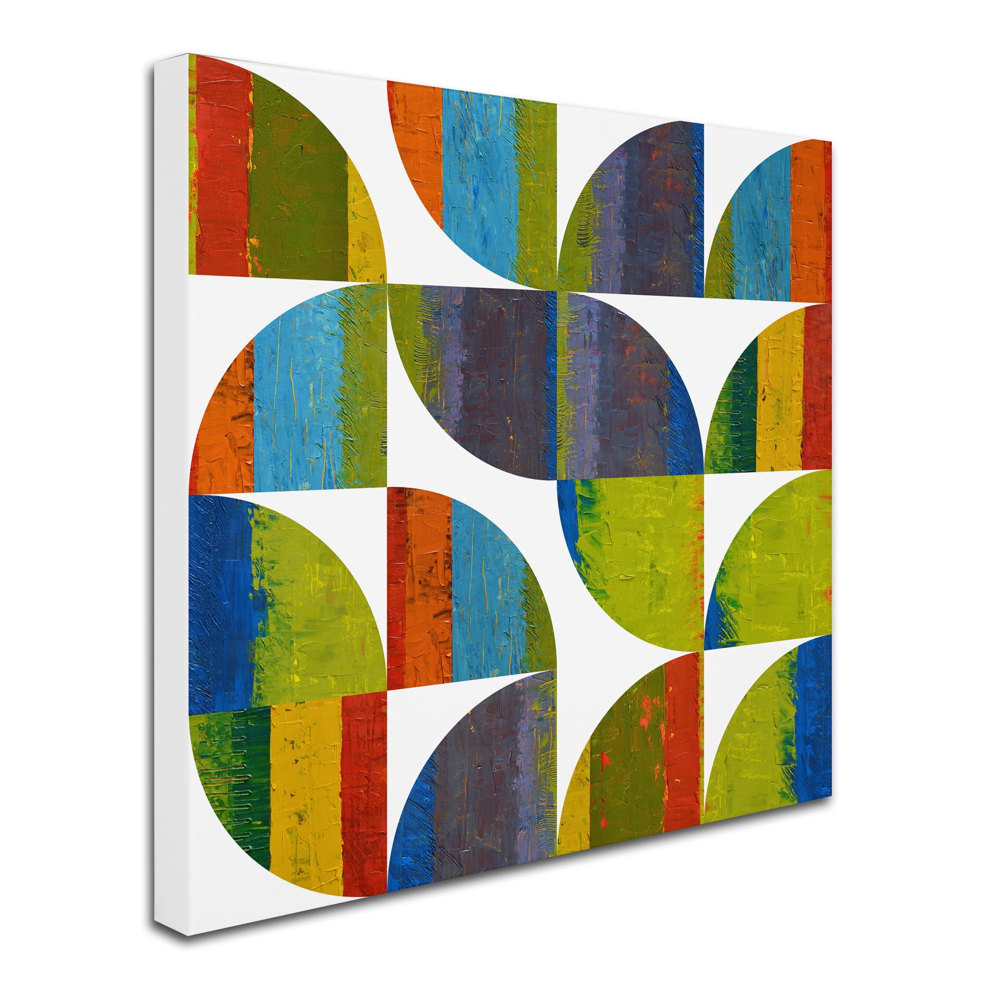 Michelle Calkins 'Quarter Rounds 1.0' Huge Canvas Art 35 x 35