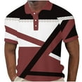thumbnail image 1 of Camisas de Manga Larga para Hombres Impresos Girar Hacia Abajo Botones de Cuello Lateral Dividido, Casual Camiseta Blusa para Hombres, 1 of 4