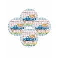 thumbnail image 7 of 15 Inch Round Placemats Set of 4, Blue Plaid Easter Non Slip Heat Insulation PP Table Mats, Truck Spring Floral Bunny Animals Washable Place Mats for Kitchen Dining Party Table Decor, 7 of 7