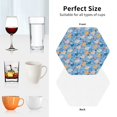 thumbnail image 6 of Naloa Cute Chickens and Flowers Leather Coasters for Drinks, Durable Drink Coasters 4 Set for Tabletop Protection, Luxurious Home Décor and Housewarming Gift ( {designName})Hexagon, 6 of 6