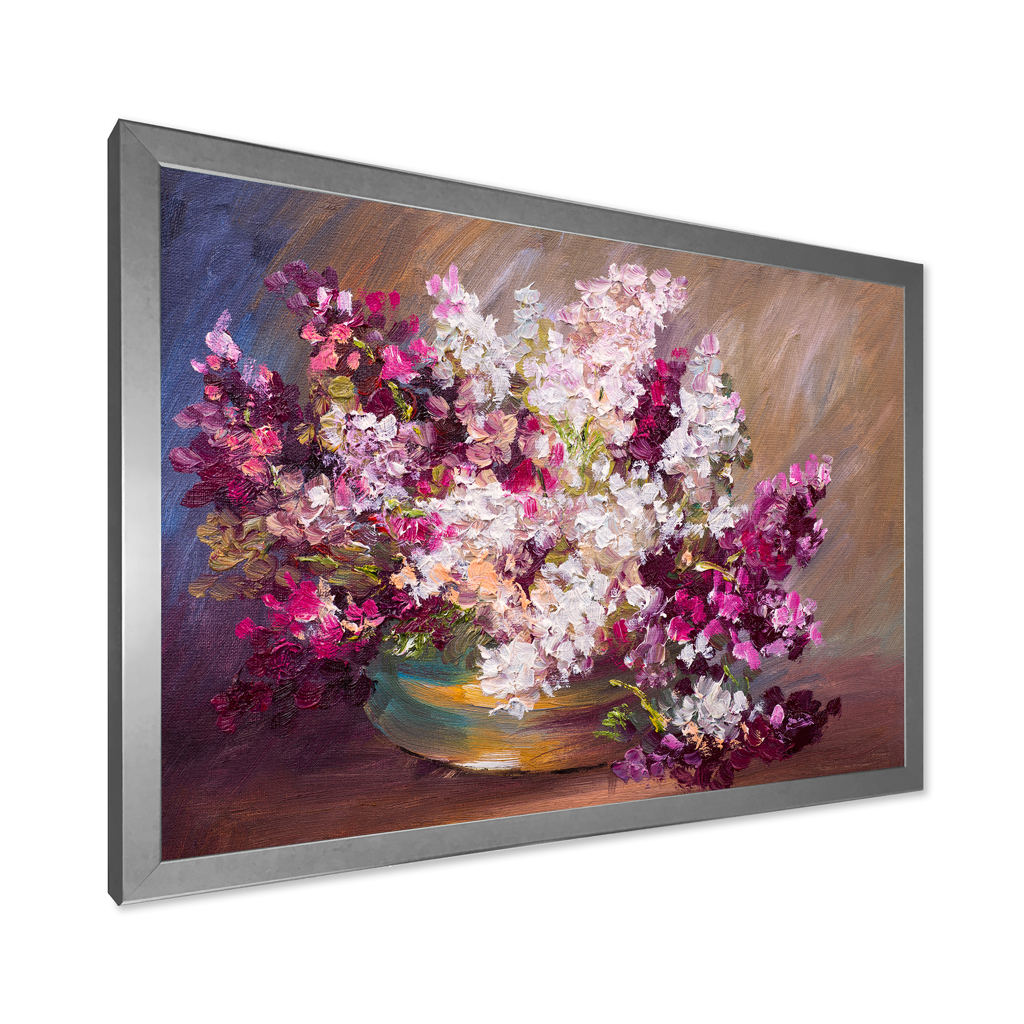 Designart 'Bouquet Of Still Life Lilacs ' Traditional Framed Art Print