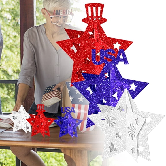 Patriotic Star Decor 4th Of July Decor 4th Of July Table Decor Patriotic Decor 3d Star Memorial Day Tiered Tray Decor Patriotic Home Decor Red White And Blue Table Decorations