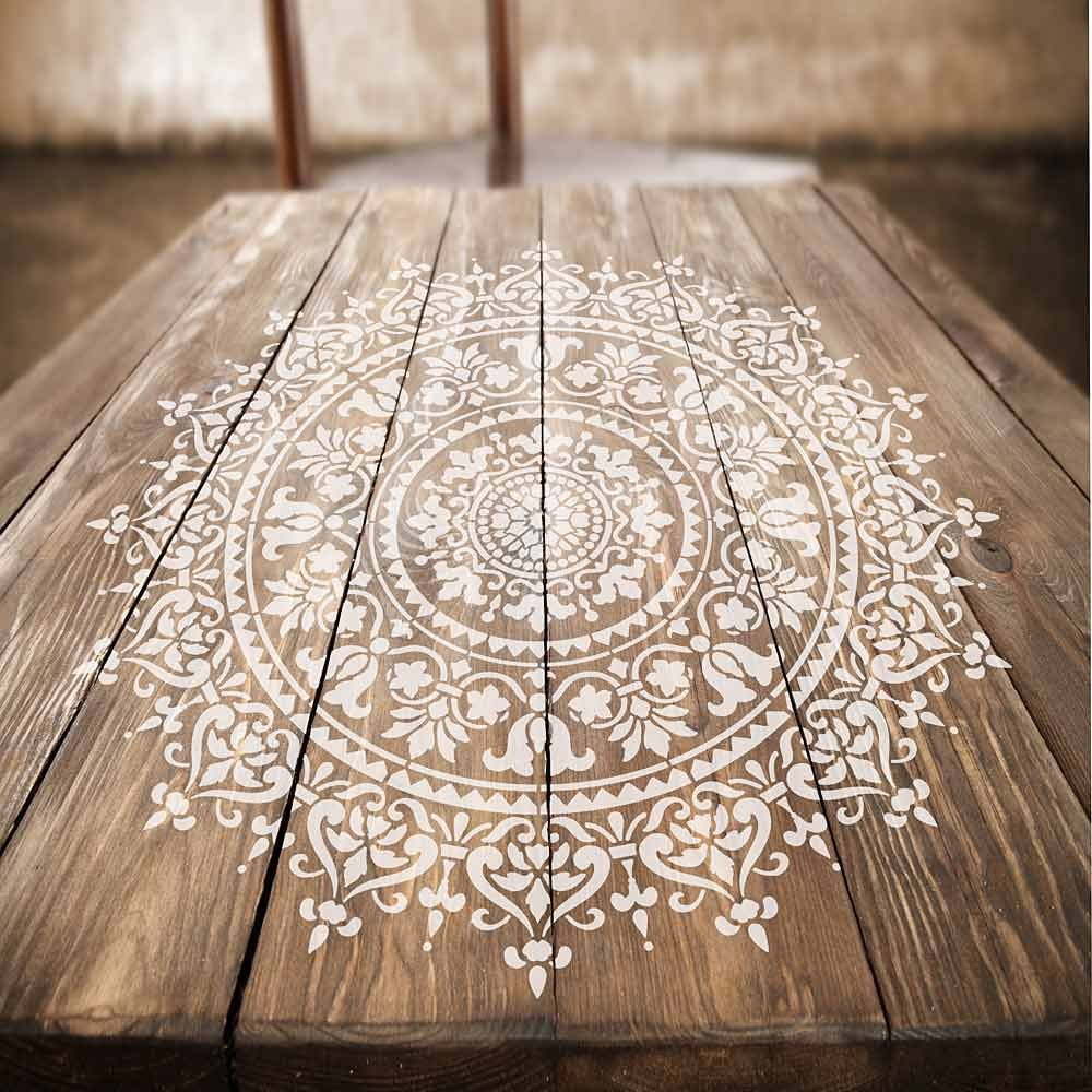 Reusable Pattern Stencils for Fabric Tile Furniture Painting & Wall Art Decorations 9 Pack Mandala Stencils Templates for Painting on Floor Large Mandala Stencil 12x12 Inch Wood
