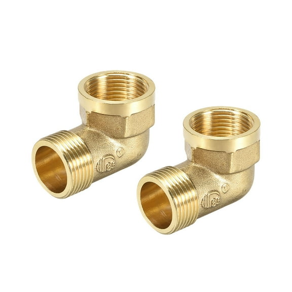 Unique Bargains Brass Pipe Fitting,90 Degree Street Elbow,G3/4 Male x G3/4 Female 2pcs