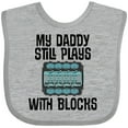 thumbnail image 3 of Inktastic Auto Mechanic Daddy Still Plays with Blocks Boys or Girls Baby Bib, 3 of 4