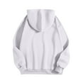 thumbnail image 4 of XFLWAM Womens Oversized Sweatshirts Fleece Drawstring Hoodies Casual Long Sleeve Solid Color Pullover Fall Clothes with Pocket White XXL, 4 of 5