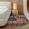 thumbnail image 3 of Independence Day Round Living Room Rugs 3.3 ft, 4th of July 250 Years Retro American Flag Red Stripe Washable Area Rug with Non-Slip Sturdy Edge Binding Round Front Door Mat Floor Carpet for Entryway, 3 of 9