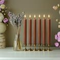 thumbnail image 3 of WYZworks 10" Fluted Ribbed LED Brown Tan Grooved Pillar Candles with 2 Remotes & 24h Timer Memory, On/Off Switch - Flameless Dimmable Battery Operated w/Flicker Mode, Home Wedding Decor (12 Pack), 3 of 9