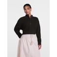 thumbnail image 2 of Scenario Women's and Women's Plus Waffle Knit Button Top with Long Sleeves, Sizes XS-4X, 2 of 6