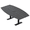 Asian Night w/Matte Black Base with Electric, variant on 6 Person Boat Shaped Conference Table Metal T-Bases Power Module 6X4