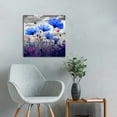 thumbnail image 4 of JEUXUS Canvas wall art for kitchen Simple Life Black and white landscape cyan blue flowers wall Decor for bedroom Artwork 16x16in Framed Canvas Prints Ready to Hang or living room Home Decoration, 4 of 4