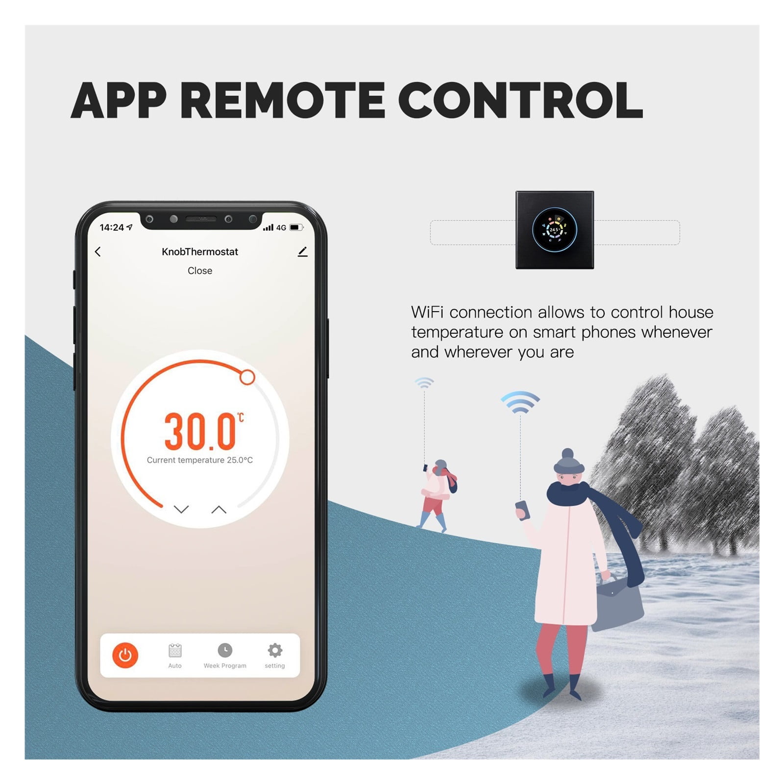 Smart Home Heating Knob Thermostat Temperature Controller For Water Gas Boiler Electric Heating
