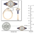 thumbnail image 5 of Dazzlingrock Collection IGI Certified 5.8mm Center & Side White Diamond Halo Style with Sided Blue Sapphire Shank Engagement Ring for Women in 10K Rose Gold, Size 10, 5 of 7