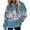 Blue, variant on Sexlip Color Block Flannel Sweatshirt for Women Long Sleeve Drawstring Hoodies Casual Warm Fall Winter Comfy Top with Pocket Blue XL