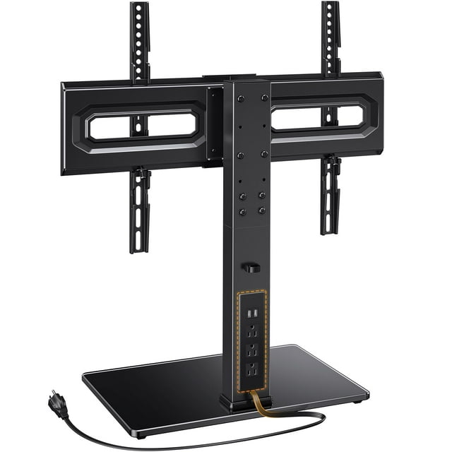 Soporte de TV Perlegear universal giratorio de 32 a 80 pulgadas para televisores de 45 kg con enchufe