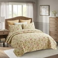 thumbnail image 2 of JML Quilt Set 3-Piece Queen Size, Soft Reversible 1 Quilt & 2 Shams Bedspread Coverlet Set,Beige Floral, 2 of 7