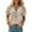 Khaki, variant on Kixjoy Womens Button Down Tops Short Sleeve Casual V Neck Shirts Lightweight Plain Tunic Shirts Fashion Summer Clothing for Women, Black M