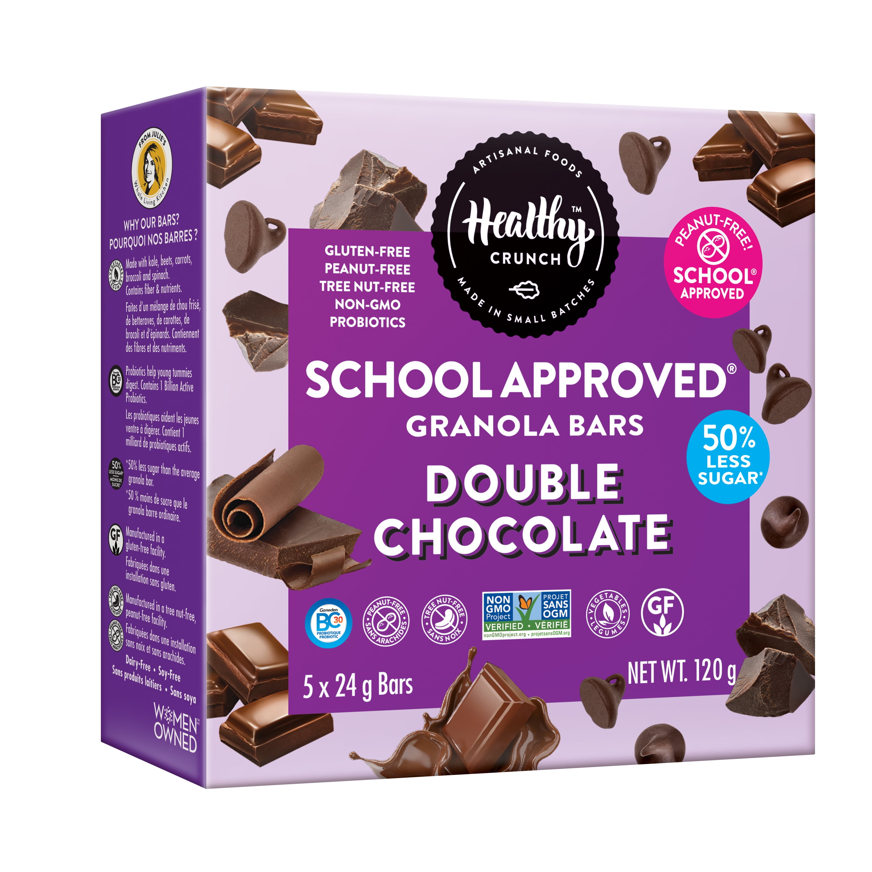 HEALTHY CRUNCH GRANOLA BARS 120G - VEGAN, NON GMO, SCHOOL APPROVED, LOW IN SUGAR, ALLERGEN FREE, PEANUT & TREE NUT FREE., NON GMO & LOW IN SUGARPEANUT & TREE NUT FREEVEGAN & GLUTEN FREE