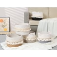 thumbnail image 5 of REGALWOVEN 1 Pack Woven Storage Basket, Shelf Closet Storage Bin with Tassel for Key Tray Bowl for Entryway Desk, Catchall Home Decor Flaxen 9.4*6.7in, 5 of 5