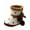 Brown, variant on Magazine Newborn Baby Girl Boy Sole Boots With Balls Soft Bottom Toddler Non-slip Booties