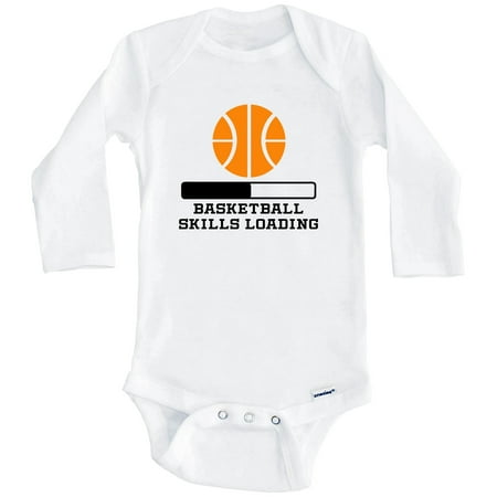 

Basketball Skills Loading Funny Basketball Humor One Piece Baby Bodysuit (Long Sleeve) 3-6 Months White