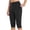 j23-Black, variant on LIIPEE Womens Leggings Athleisure Solid Color Slim-Leg Cropped Mid Legging Female Casual Tight Seamless Waistband Breathable Hip-Lifting Comfortable Soft Daily Yoga Pants With Pockets,S