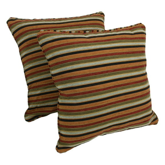 Blazing Needles 25-inch Double-corded Patterned Jacquard Chenille Square Floor Pillows with Inserts (Set of 2)  9813-CD-S2-JCH-12