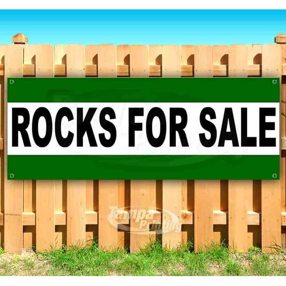 Rocks For Sale 13 oz Vinyl Banner With Metal Grommets