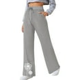 thumbnail image 2 of Pantalones de yoga estampados con cordón de pierna ancha y cintura elástica alta informal para mujer Pompotops ulkah938661, 2 of 5
