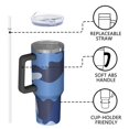 thumbnail image 2 of Camouflage 40oz Tumbler– Stainless Steel Insulated Tumbler with Handle and Straw, Large Capacity Travel Cup for Hot & Cold Drinks, 2 of 6