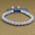 thumbnail image 2 of Natural AA Grade Blue Lace Agate Gemstone 6mm Round Beads Adjustable Bracelet 7" Unisex, 2 of 3