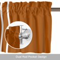 thumbnail image 6 of Burnt Orange White Stripe Kitchen Curtain Valances for Windows Farmhouse Short Curtains, Modern Rustic Vertical Striped Rod Pocket Valance Curtain for Bedroom Cafe Living Room, 6 of 8