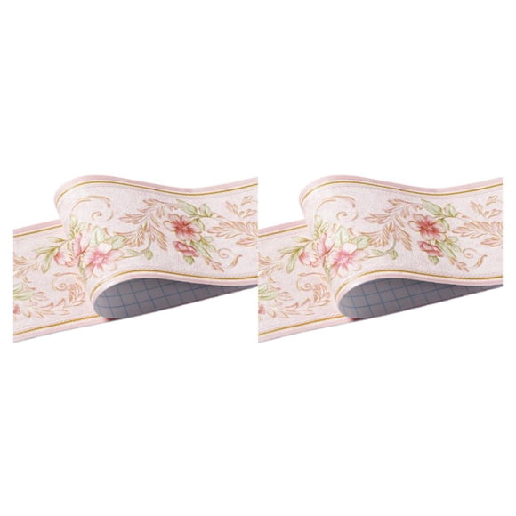 Wosthever Borde de PVC multicolor para esquina de pared, palo de de moda Retro, rodapié autoadhesivo, color rosa, jardín jardín rosa 2Conjunto