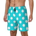 thumbnail image 1 of Fotbe Aqua And White Polka Dot Traje de Baño para Hombre – Shorts de Natación de Secado Rápido con Forro y Bolsillos-Medium, 1 of 6